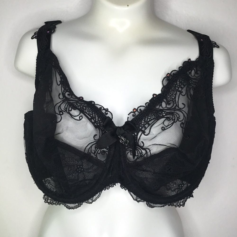 NWT Lise Charmel Sexy Luxury French Designed‎ Bra Noire Diamant 38G